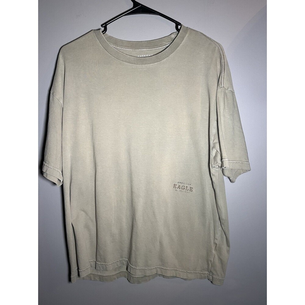 American Eagle Shirt Mens Medium Crew Neck Short Sleeve Embroidered Logo Green‎